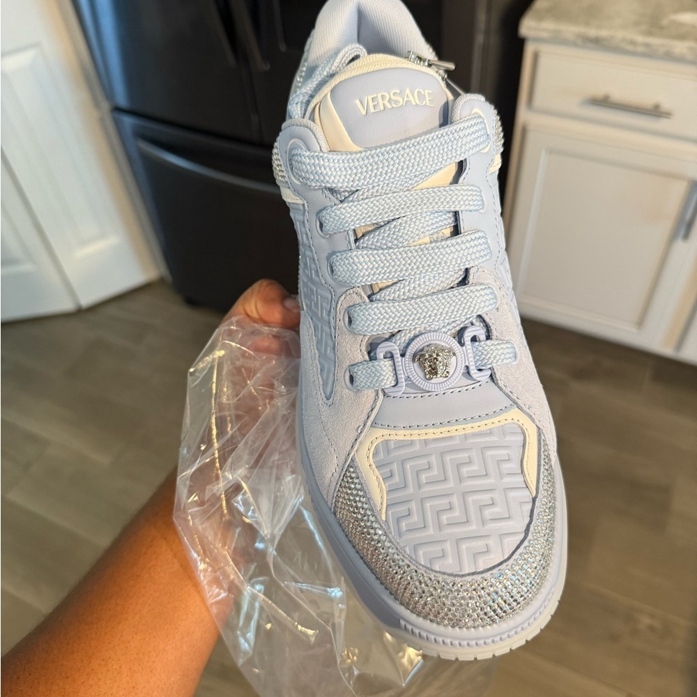Versace men crystal biggie basket sneaker Blue Sneakers with Silver Accents - Picture 11 of 11